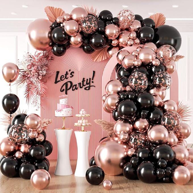 black-pink-balloon-decoration