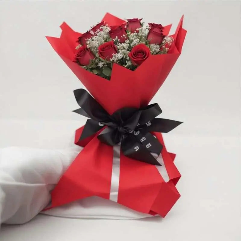 Crimson Kisses - Flower Bouquet + Cake + Live Guitarist Performance - The Luxury Floret