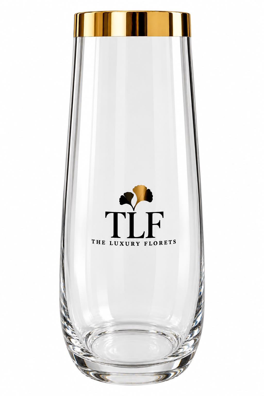 Luxury Gold-Rimmed Glass Vase