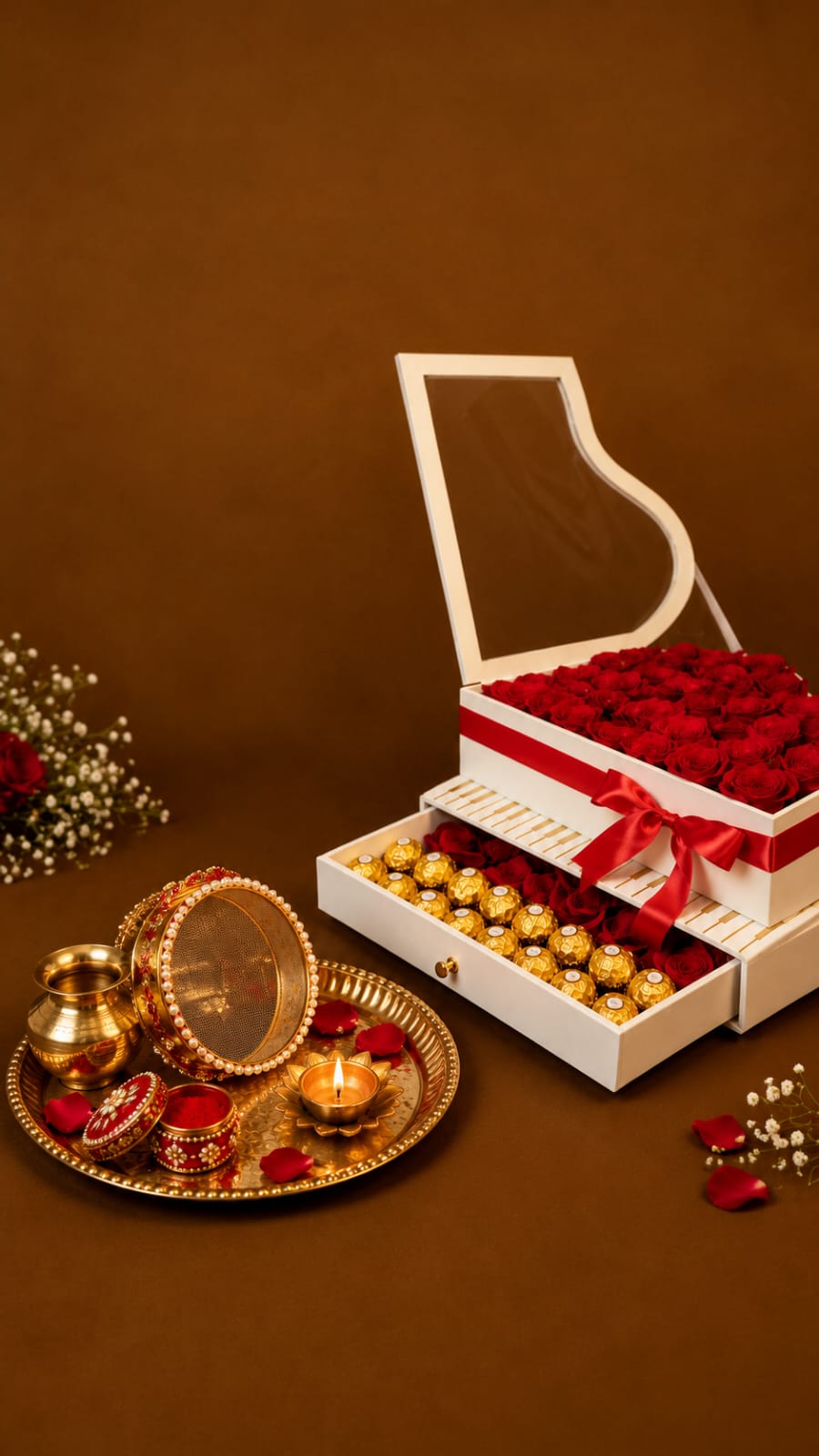 The Royal Piano Rose & Chocolate Hamper