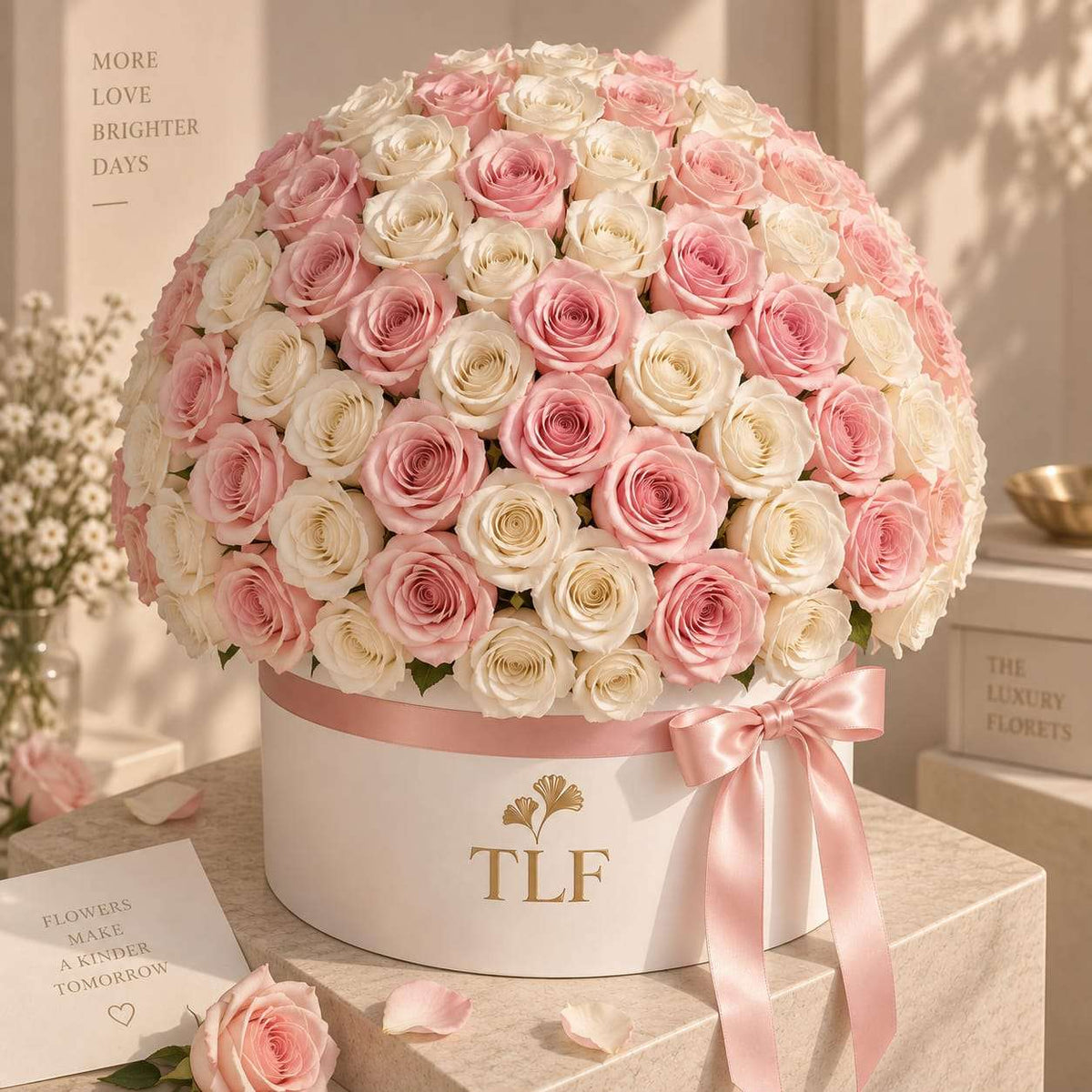 Close-up of round rose globe arrangement