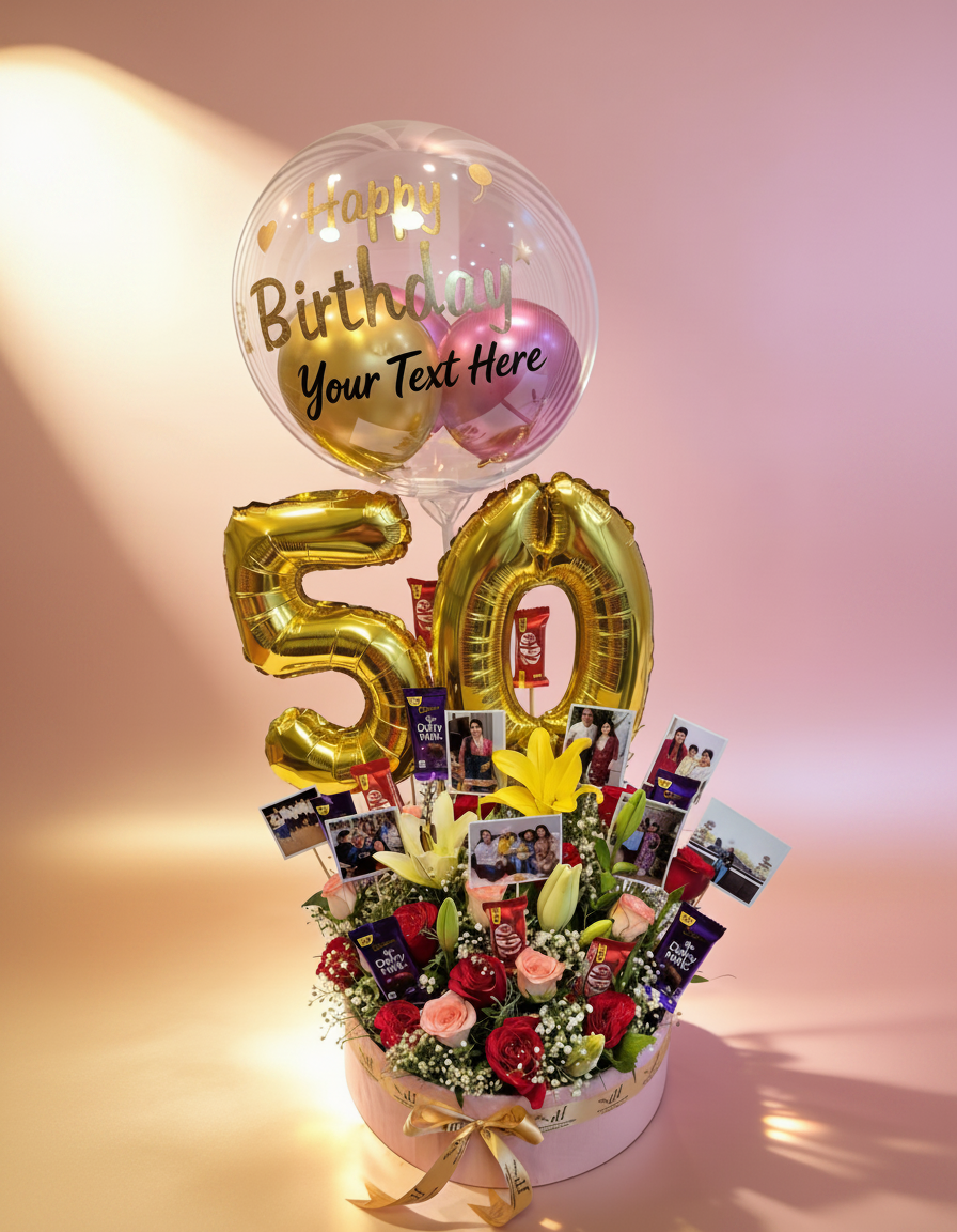 Luxury Flower & Balloon Arrangement