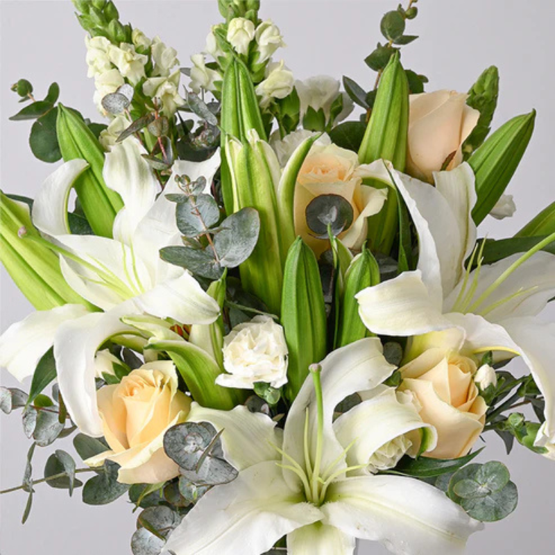 White Oriental Lily Bouquet – Sympathy & Funeral Flower Arrangement The Luxury Florets