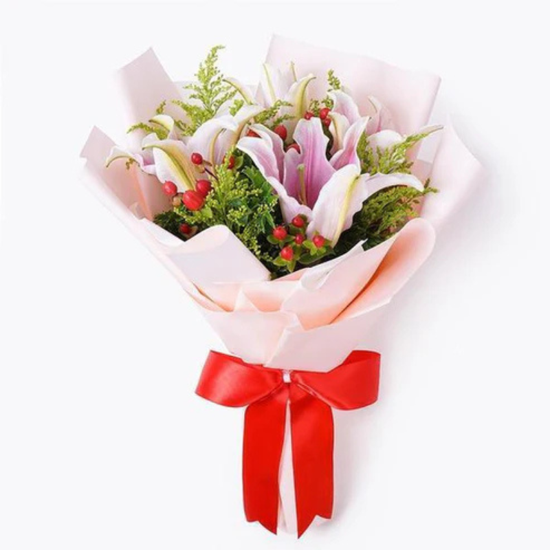 Whispers of Love: Romantic Pink Lily Ensemble The Luxury Florets