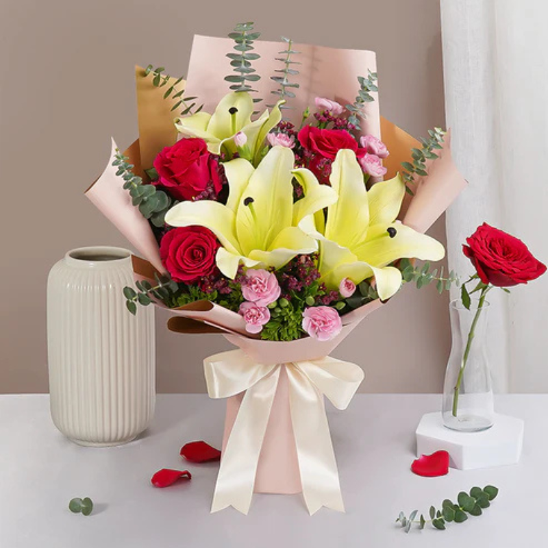 Yellow Lily Flower Bouquet – Romantic Gift for Her The Luxury Florets