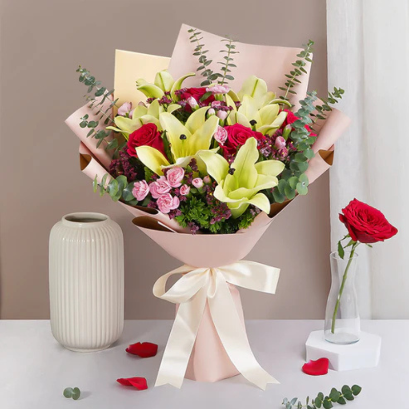 Yellow Lily Flower Bouquet – Romantic Gift for Her The Luxury Florets