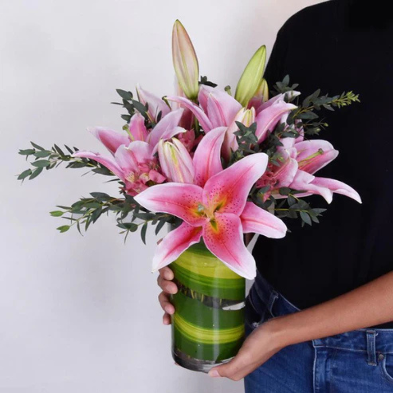 Pink Lily Flower Bouquet – Romantic Gift The Luxury Florets