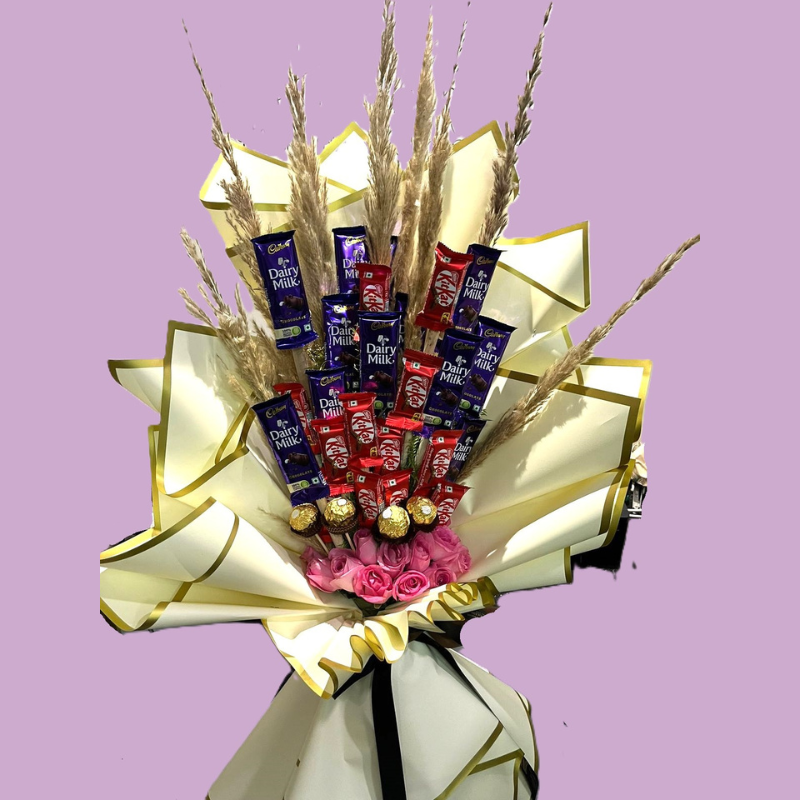 Chocolate Rose Bouquet - Friendship Day Gift The Luxury Florets