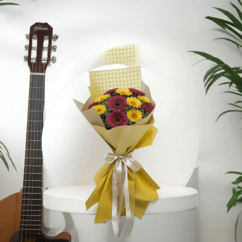 Firey Haze - Flower Bouquet + Cake + Live Guitarist Performance - The Luxury Floret