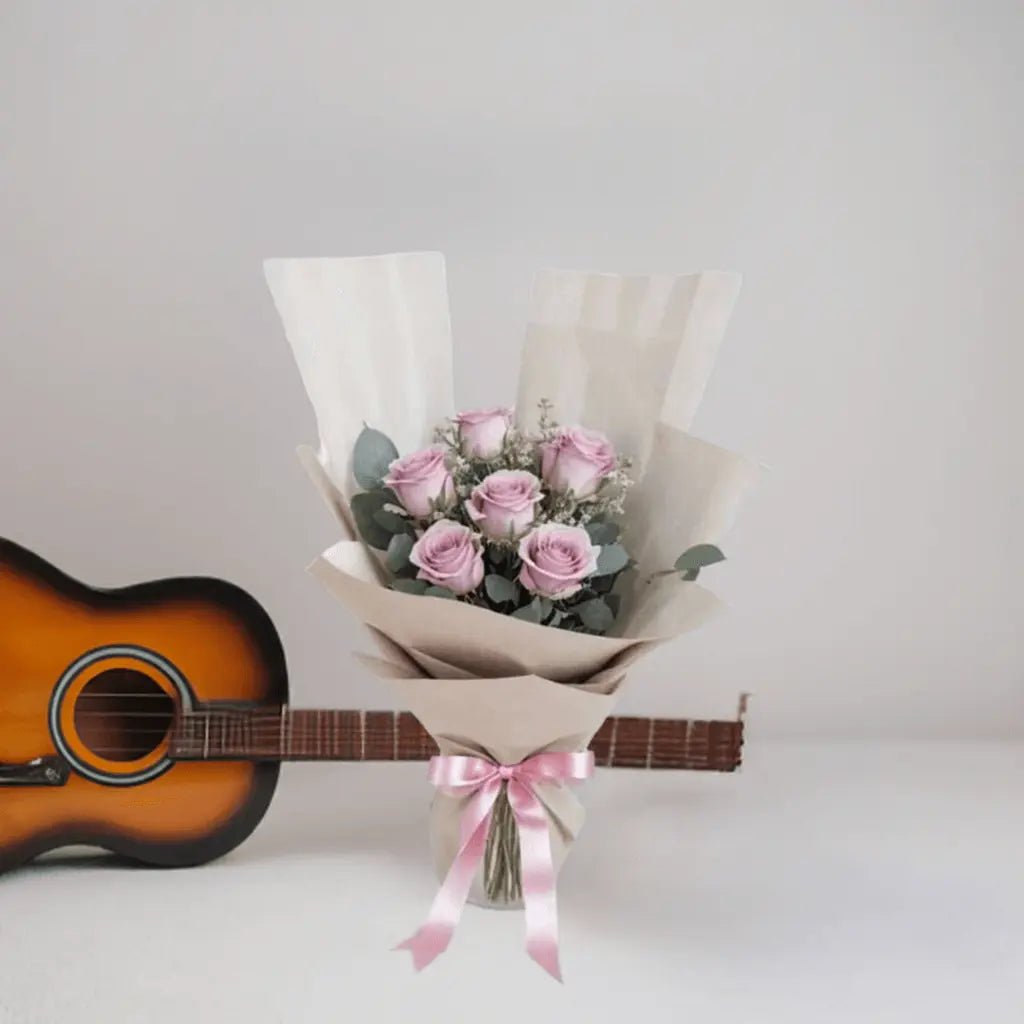 Rose Garden - Flower Bouquet + Cake + Live Guitarist Performance - The Luxury Floret