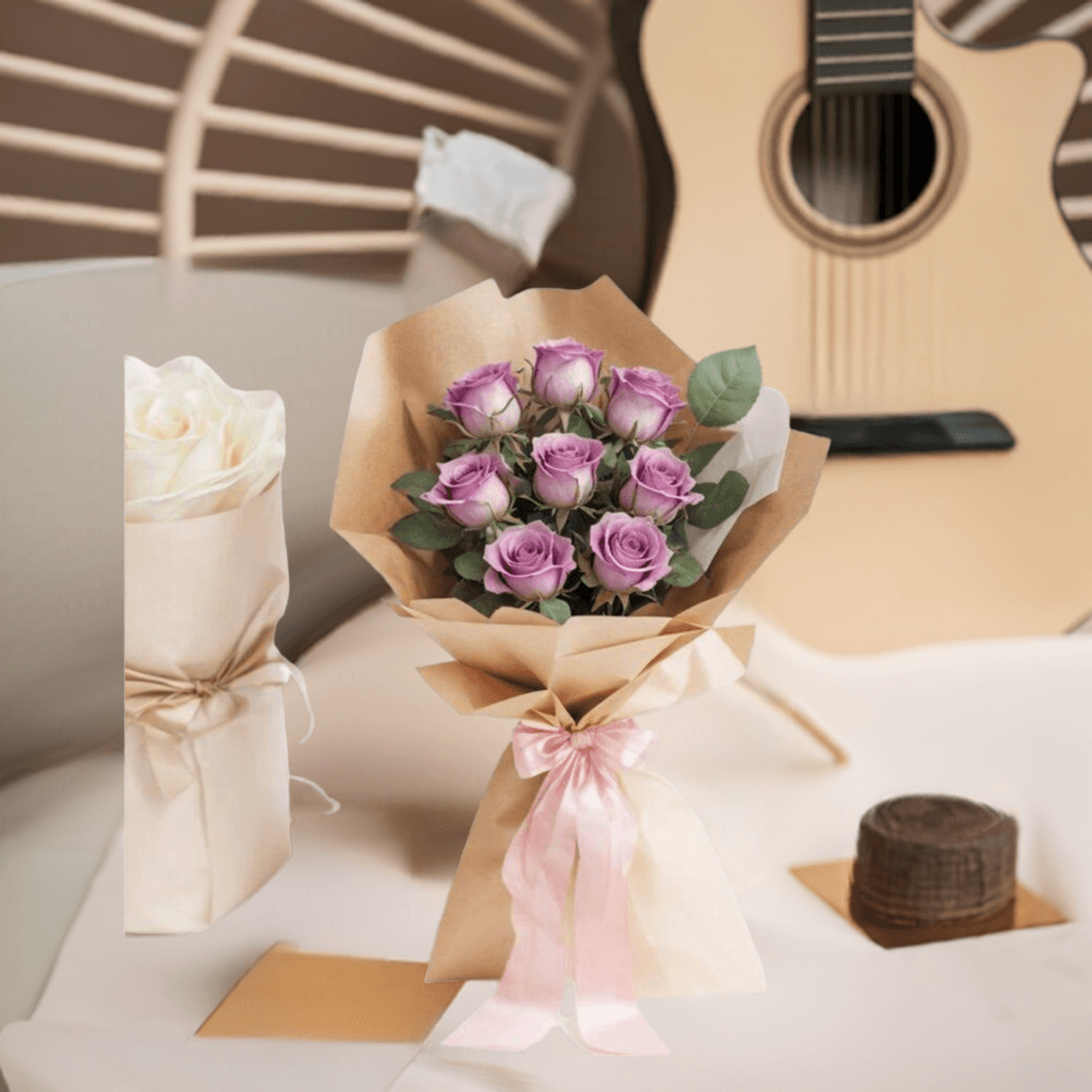 Sweet Honey - Flower Bouquet + Cake + Live Guitarist Performance - The Luxury Floret