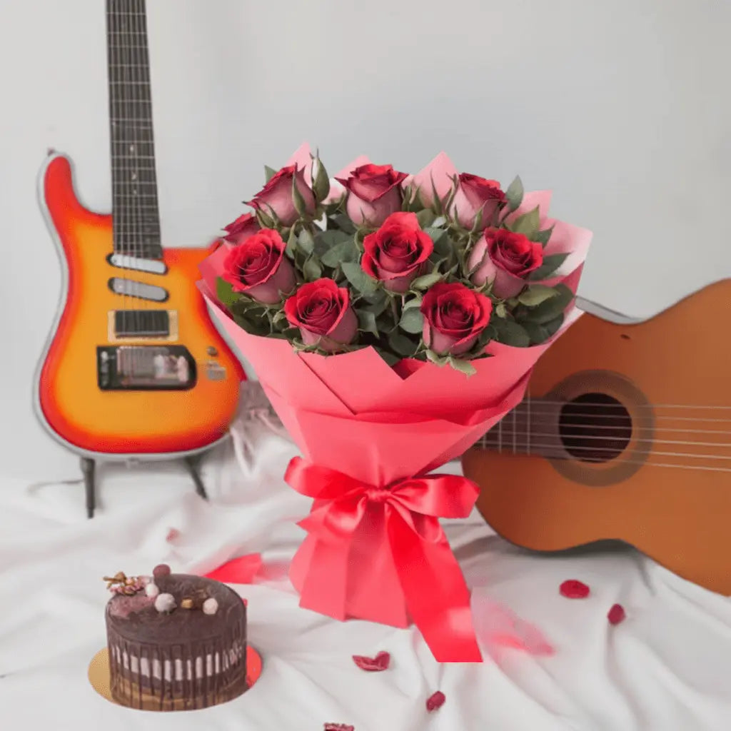 Valley Scents - Flower Bouquet + Cake + Live Guitarist Performance - The Luxury Floret