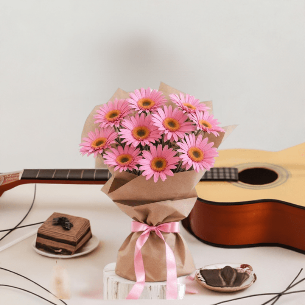 Summer Shine - Flower Bouquet + Cake + Live Guitarist Performance - The Luxury Floret