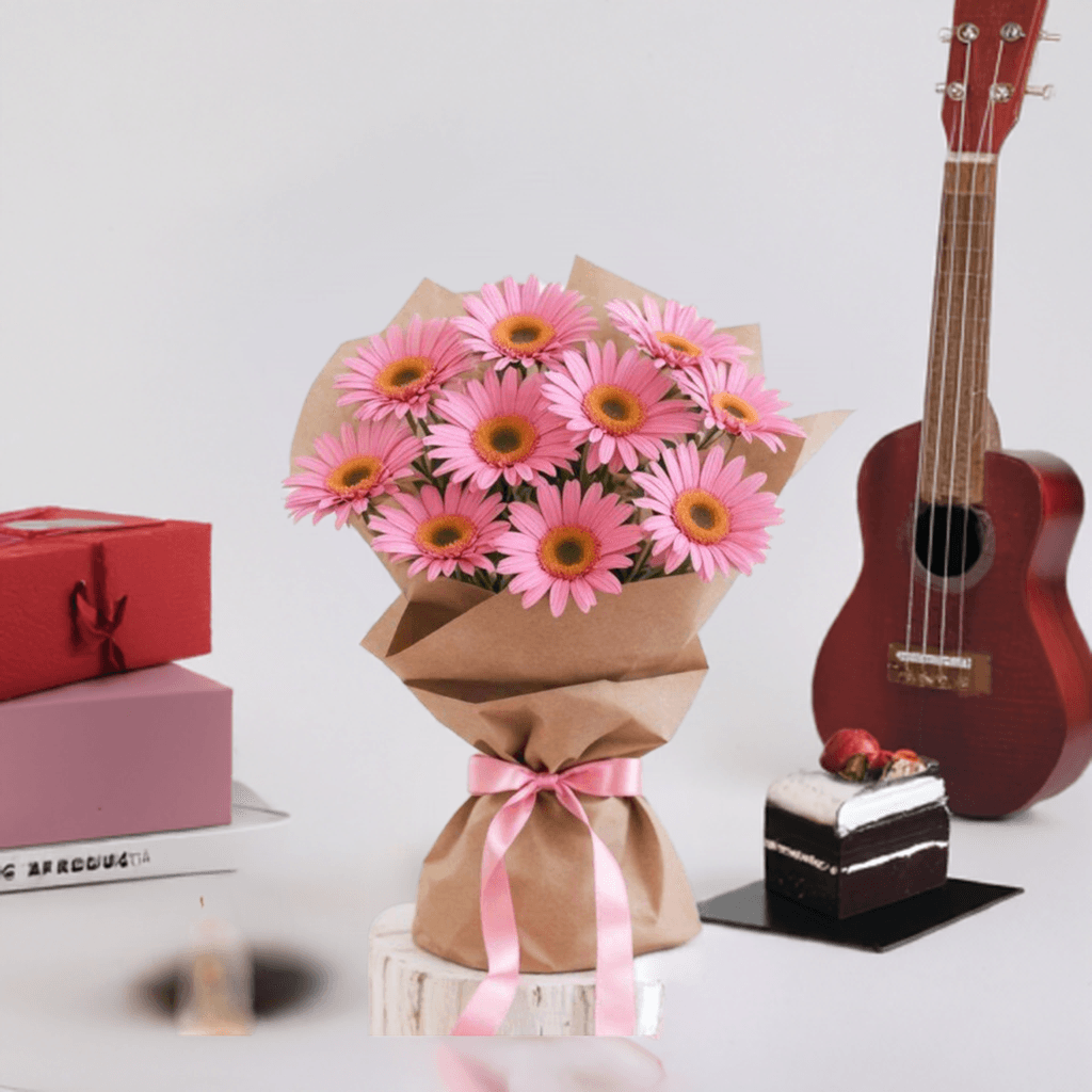 Summer Shine - Flower Bouquet + Cake + Live Guitarist Performance - The Luxury Floret
