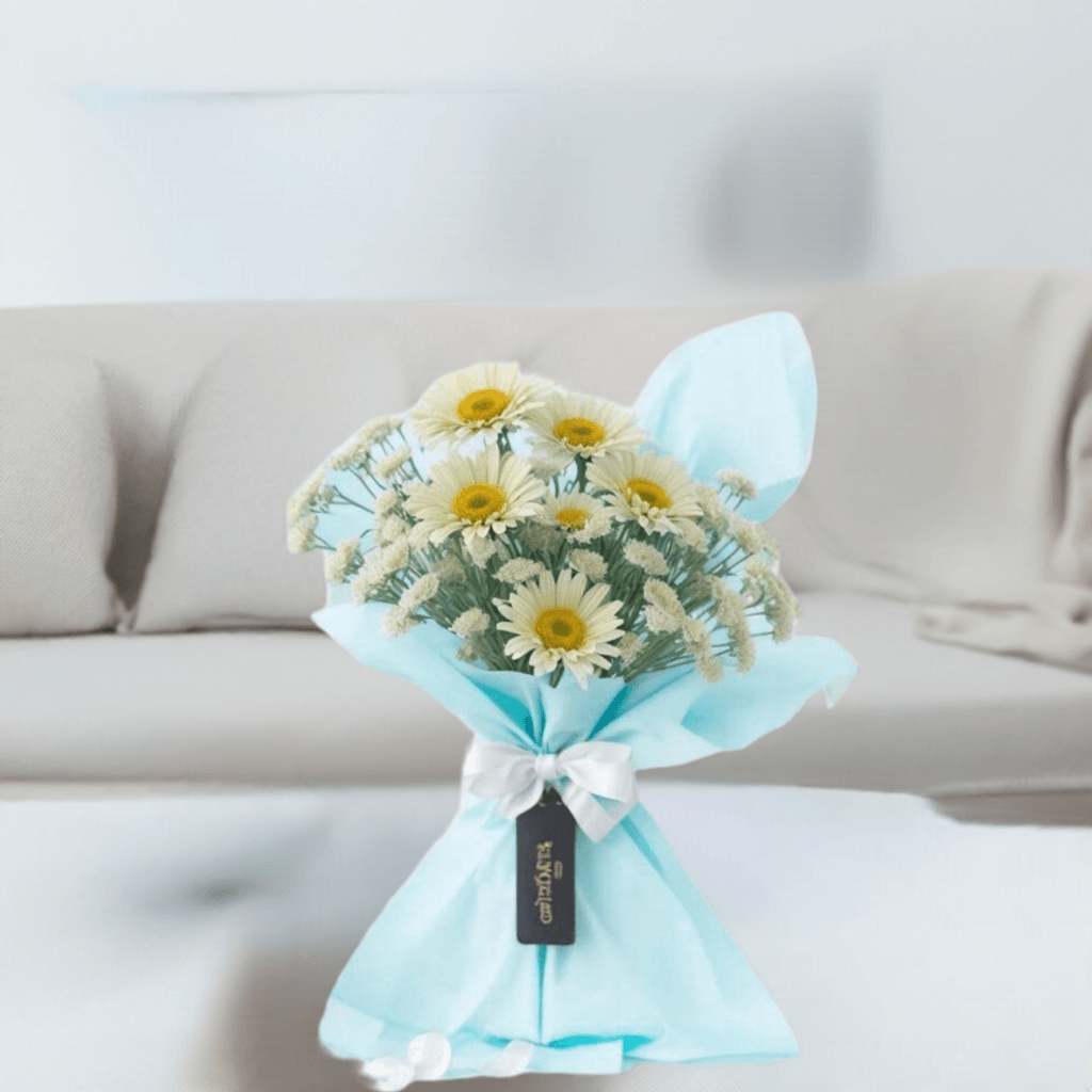 Winter White - Flower Bouquet + Cake + Live Guitarist Performance - The Luxury Floret