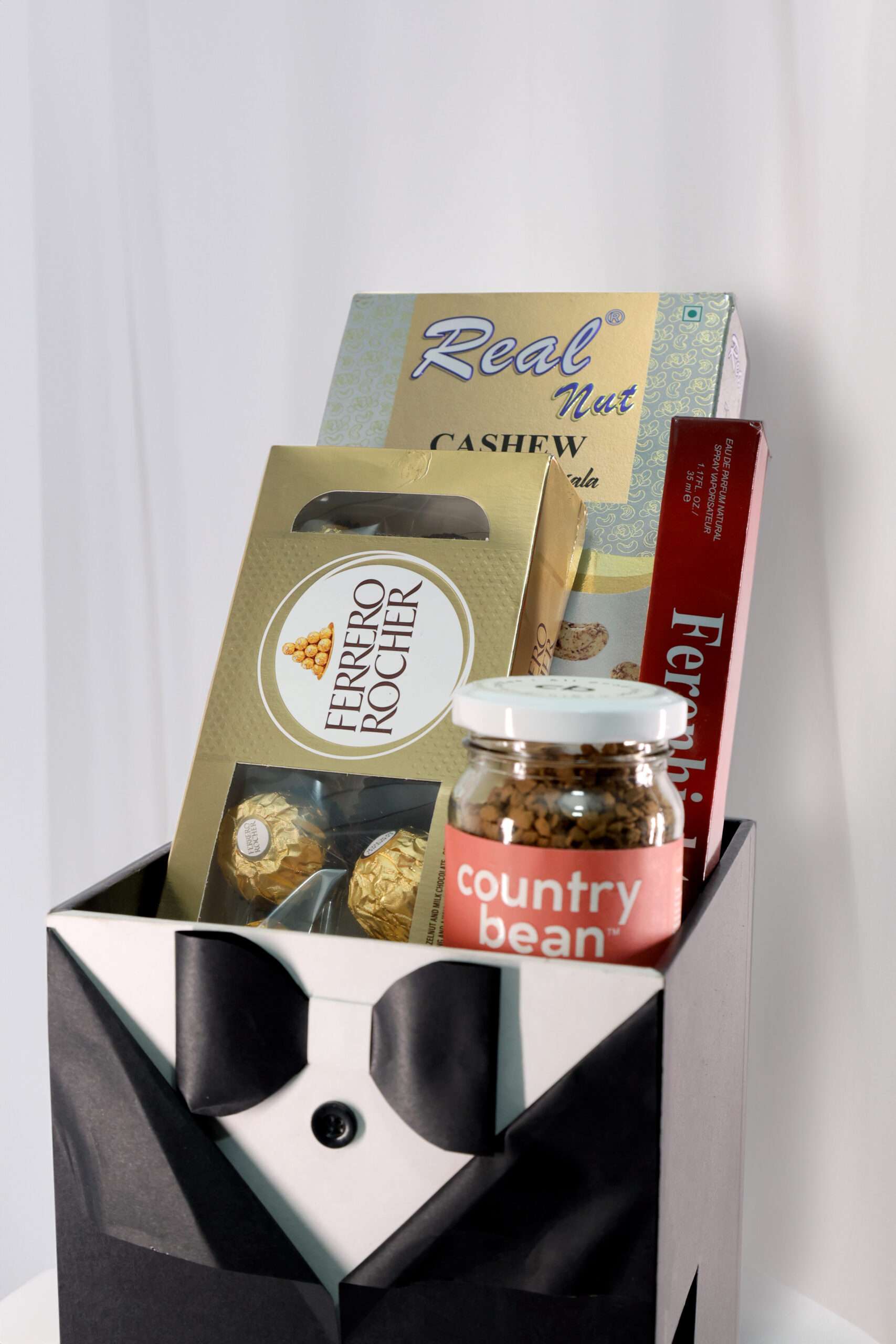 Tuxedo box Bhai Dooj hamper for brothers The Luxury Floret