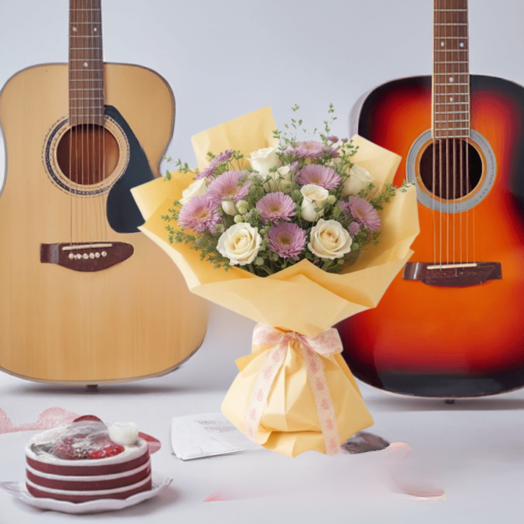 Tropical Scents  - Flower Bouquet + Cake + Live Guitarist Performance ( 30 mint ) The Luxury Floret