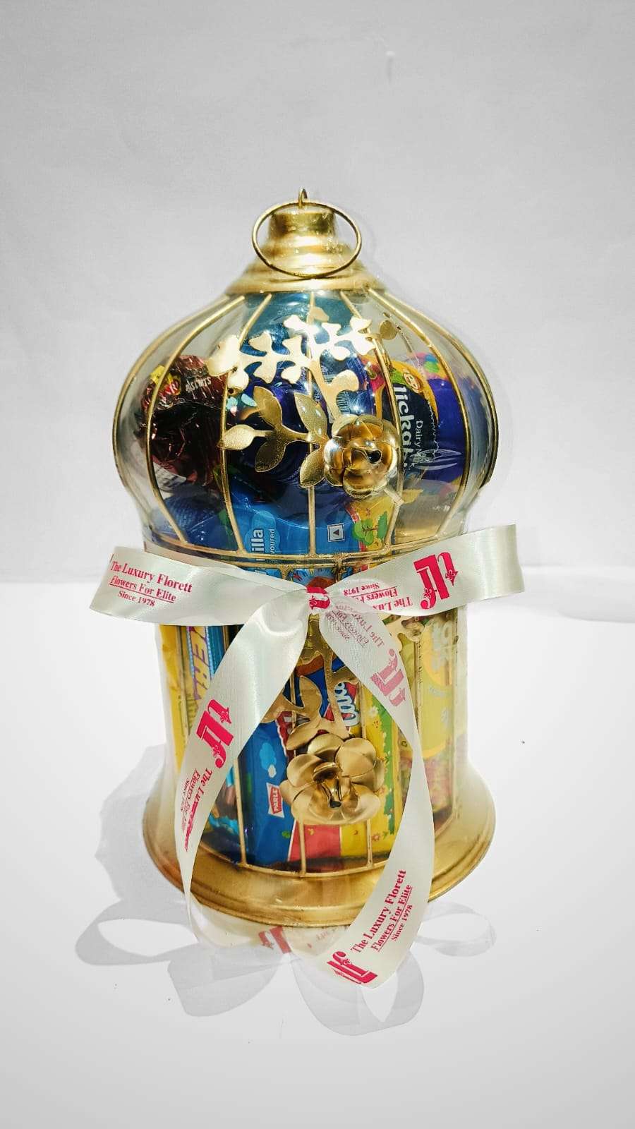 Golden Cage Bhai Dooj food hamper The Luxury Floret