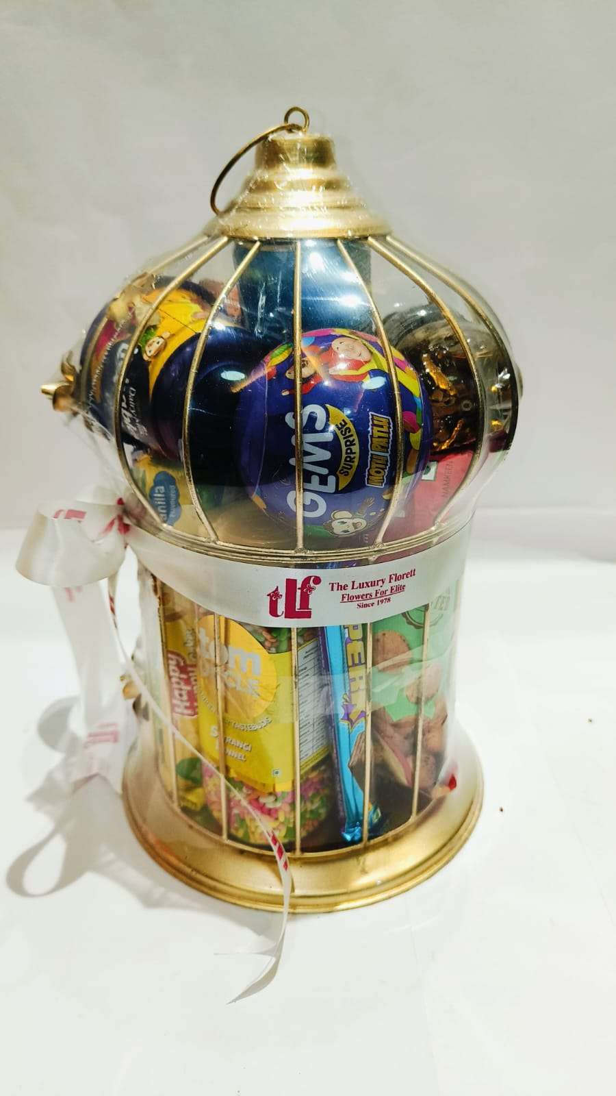 Golden Cage Bhai Dooj food hamper The Luxury Floret