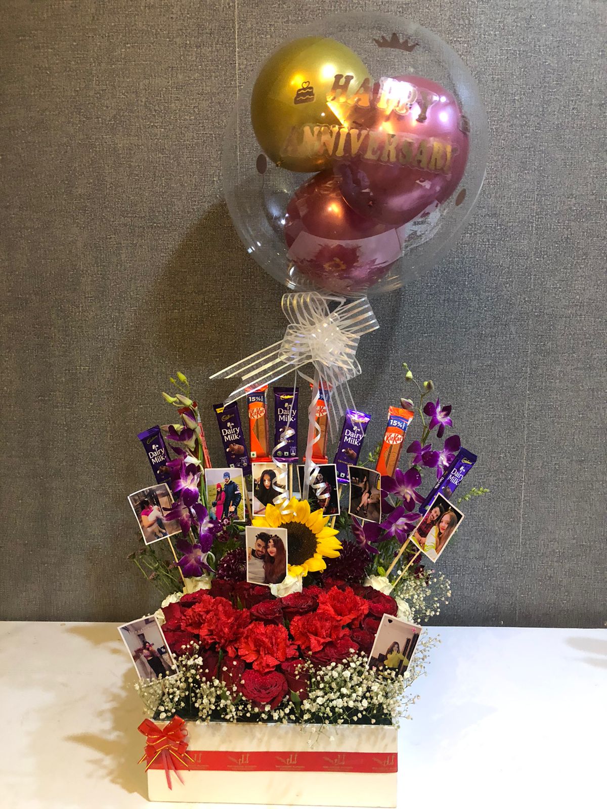 Chocolate Arrangement with Cake and Guitarist