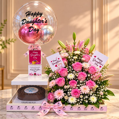 Elegant Daughter's Day Surprise Cake Platter