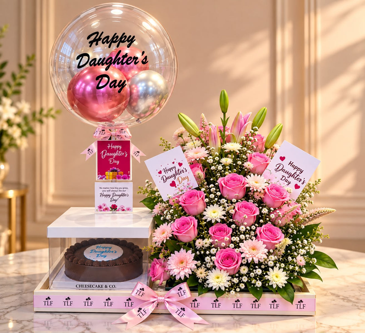 Elegant Daughter's Day Surprise Cake Platter