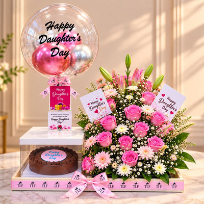 Elegant Daughter's Day Surprise Cake Platter