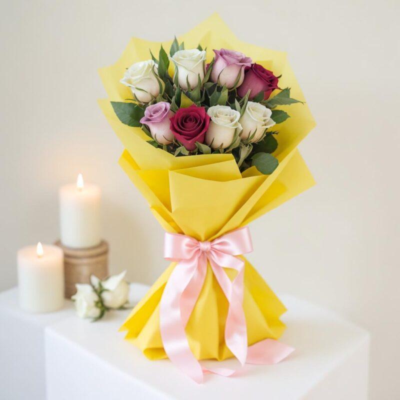 Be Mine - Flower Bouquet + Cake + Live Guitarist Performance - The Luxury Floret