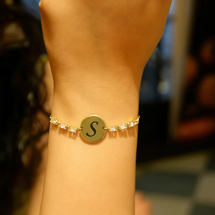 Red Rose Chocolate Bouquet + Free Gold Plated American Diamond Alphabetic Bracelet- Combo The Luxury Florets