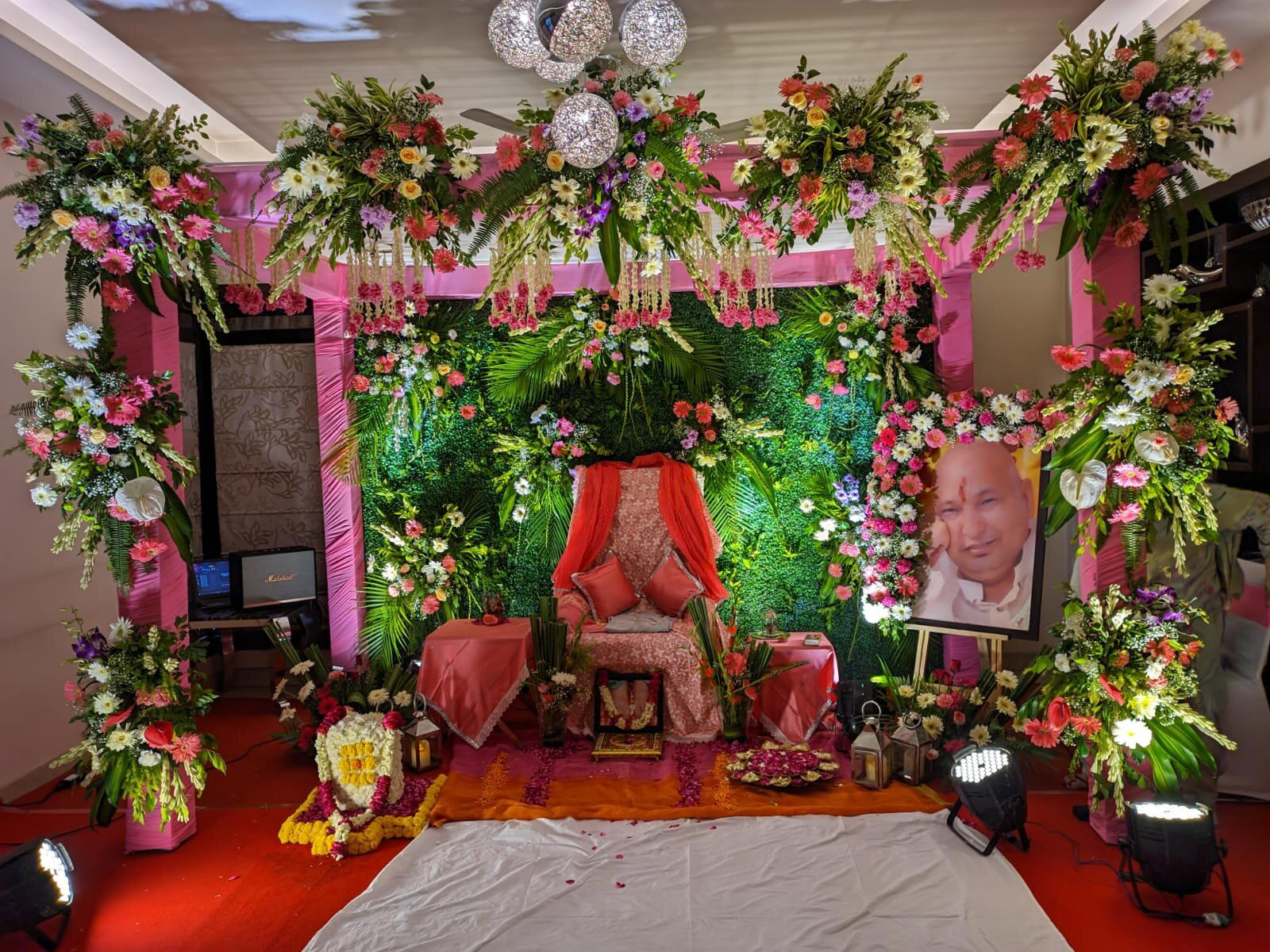 Spiritual Floral Decor for Guruji's Blessings The Luxury Florets