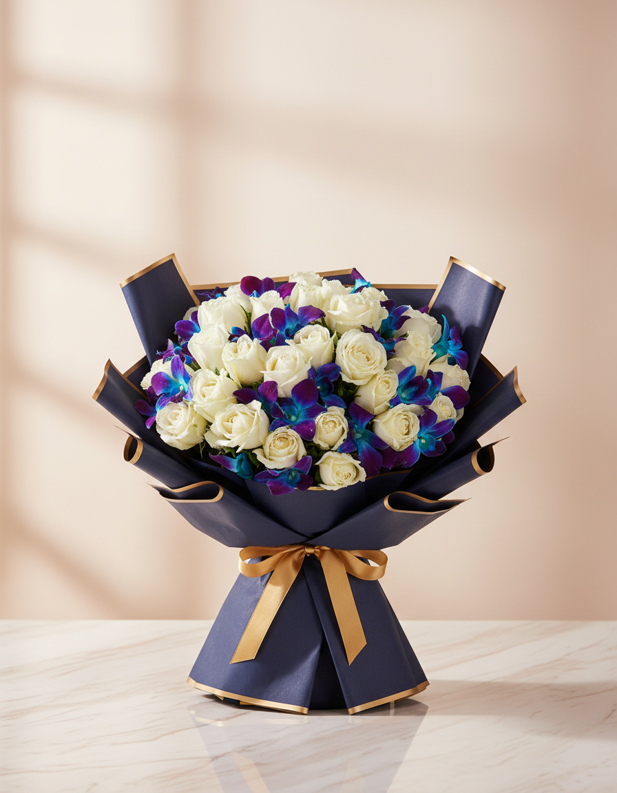 The Sapphire & Snow Bouquet