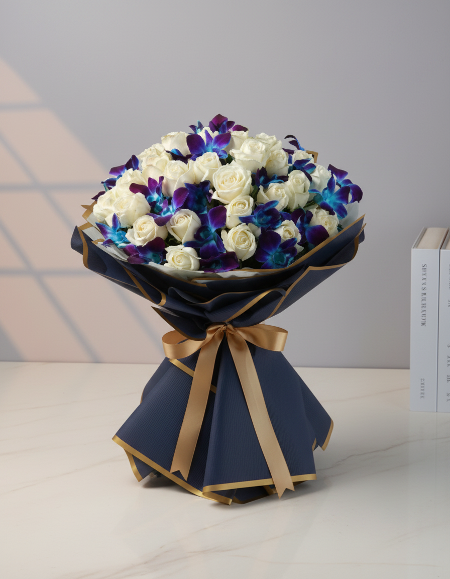 The Sapphire & Snow Bouquet