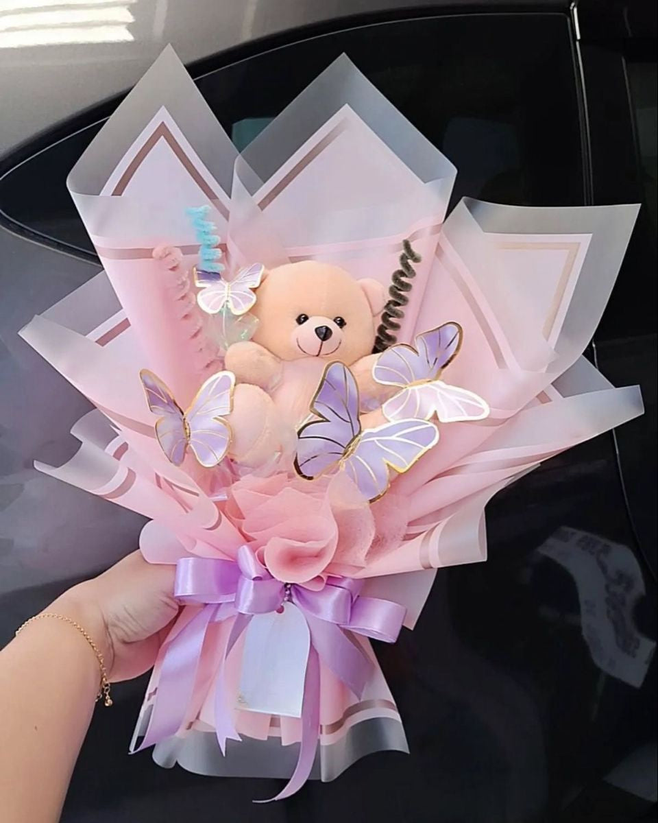 Butterfly Teddy Valentine Bouquet